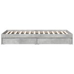 vidaXL Cadre de lit et tiroirs gris béton 100x200 cm bois d'ingénierie