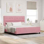 Cadre de lit en velours rose vidaXL 180x200 cm