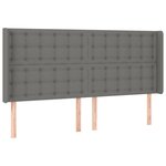 vidaXL Tête de lit à LED Gris foncé 203x16x118/128 cm Tissu