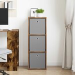 vidaXL Buffet avec tiroir Chêne fumé 35 x 32 x 99 5 cm