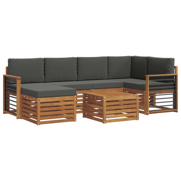 vidaXL Ensemble de canapé d'angle 7 Pièces Naturel et Anthracite