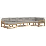 vidaXL Ensemble de canapés d'extérieur 7 Pièces Blanc et gris clair