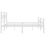 vidaXL Cadre de lit métal avec tête de lit/pied de lit blanc 183x213cm