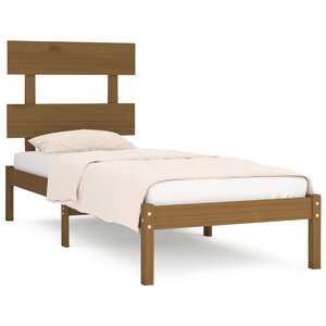 vidaXL Cadre de lit Marron miel Bois massif 100x200 cm