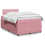 vidaXL Sommier à lattes de lit avec matelas rose 120x190 cm velours