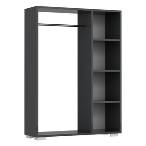 Armoire avec 4 compartiments de stockage 123 x 90 x 30 cm anthracite 03_0006358