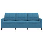 vidaXL Canapé à 3 places Bleu 180 cm Velours