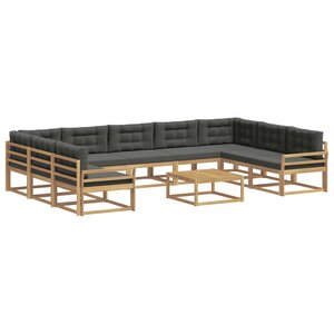 vidaXL Ensemble de canapés d'extérieur 10 Pièces Blanc et anthracite