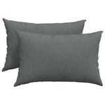vidaXL Coussins de canapé 2 Pièces Gris foncé 60 x 40 cm tissu