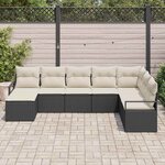 vidaXL Ensemble de canapé de jardin 8 Pièces Noir Poly rotin