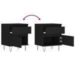 vidaXL Tables de chevet 2 Pièces noir 40x35x50 cm bois d’ingénierie