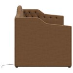 vidaXL Lit avec matelas et éclairage USB Marron Tissu 90x200 cm