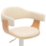 vidaXL Tabourets de bar lot de 2 crème bois courbé et similicuir