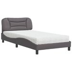 vidaXL Lit avec matelas gris 100x200 cm similicuir