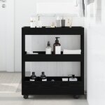 vidaXL Meuble Salle de Bain Étroit Avec Roues Chêne Noir Bois Stratifié
