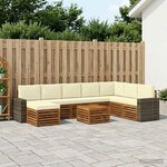 vidaXL Ensemble de canapés d'extérieur 9 Pièces Naturel et Crème