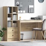 vidaXL Bureau avec rangement 2 Pièces Chêne Sonoma 100 x 50 x 76 cm
