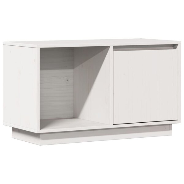 vidaXL Meuble TV Blanc 74x35x44 cm Bois de pin massif