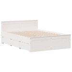 vidaXL Lit bibliothèque sans matelas blanc 140x190 cm bois pin massif