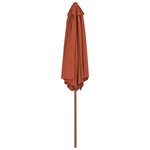 vidaXL Parasol d'extérieur avec mât en bois 270 cm Terre cuite