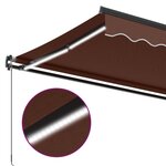 vidaXL Auvent manuel rétractable avec LED marron 600x300 cm