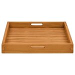 vidaXL Plateau de service 50x50 cm Bois de teck massif