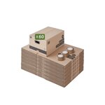 Pack and Move - Lot 60 cartons déménagement M - 60 x 40 x 30 cm - Poignées renforcées - 3 adhésifs offerts
