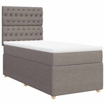 vidaXL Sommier à lattes de lit avec matelas Taupe 90x190 cm Tissu