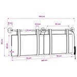 vidaXL Tête de lit suspendue Gris clair Tissu