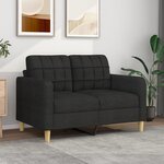 vidaXL Canapé à 2 places Noir 120 cm Tissu