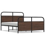vidaXL Cadre de lit en métal sans matelas chêne marron 137x190 cm