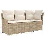 vidaXL 2 pc Sofa de jardin avec accoudoirs et sofa d'angle Rotin PE