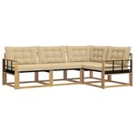vidaXL Ensemble de canapés d'extérieur 4 pc Blanc et Beige