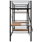vidaXL Lit superposé avec table sans matelas gris métal 90x200 cm