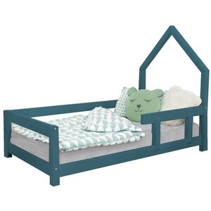 Lit cabane enfant POPPI 80 x 160 vert pétrole 1