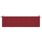vidaXL Banc de jardin avec coussin bordeaux 175 cm Bois de teck massif