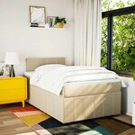 vidaXL Sommier à lattes de lit avec matelas Crème 120x200 cm Tissu