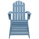 vidaXL Chaise de jardin Adirondack avec pouf bois de sapin solide bleu