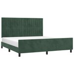 vidaXL Cadre de lit sans matelas vert foncé 160x200 cm velours