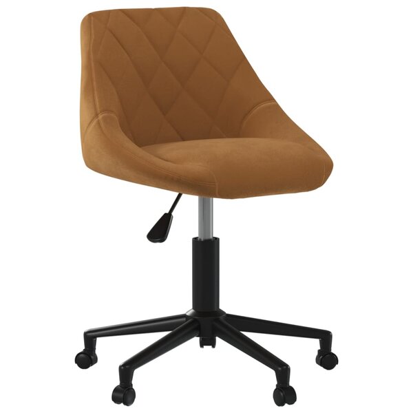 vidaXL Chaise pivotante de salle à manger Marron Velours