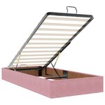 vidaXL Cadre de lit ottoman avec matelas rose 90x200 cm velours