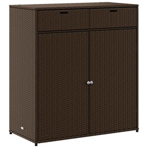vidaXL Armoire de rangement jardin marron 105x55x113 cm résine tressée