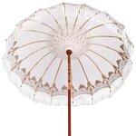 vidaXL Parasol balinais 260 Crème 210-220 cm Coton et bois massif