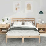 vidaXL Cadre de lit Marron 140 x 190 cm Pin massif