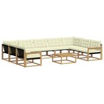 vidaXL Ensemble de canapés d'extérieur 10 Pièces Blanc et crème