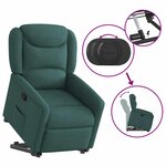 vidaXL Fauteuil inclinable vert foncé tissu