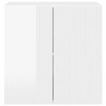 vidaXL Meuble TV mural Montage mural Blanc brillant 59 5 x 31 x 60 cm