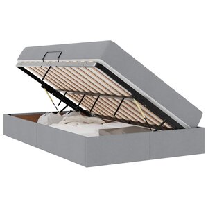 vidaXL Lit avec rangement et matelas Gris clair 120 x 190 cm Polyester
