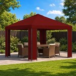 vidaXL Pavillon 3 x 3 m Bordeaux Polyester et Acier 190 gsm