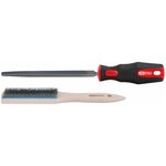 Ks tools lime triangulaire avec brosse à lime 157.0409
